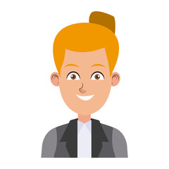 beautiful young business woman successful vector illustration