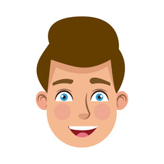 man cartoon face male facial expression vector illustration