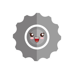 kawaii gear wheel  icon over white background colorful design vector illustration