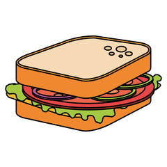 delicious sandwish isolated icon vector illustration design