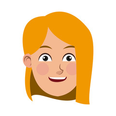 beauty face girl cartoon female avatar vector illustration