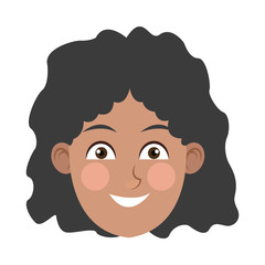 beauty face girl cartoon female avatar vector illustration