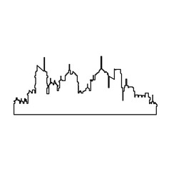 Fototapeta premium silhouette skyline city urban town buildings vector illustration