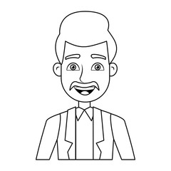 business man icon portrait employee or entrepreneur person vector illustration