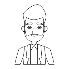 business man icon portrait employee or entrepreneur person vector illustration