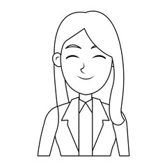 business icon young beautiful woman cartoon vector illustration