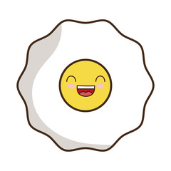 kawaii egg icon over white background colorful design vector illustration
