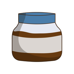 chocolate cream bottle icon over white background vector illustration