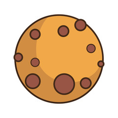 chocolate chips cookie icon over white background vector illustration