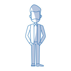 business man cartoon character male professional standing vector illustration