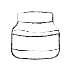 chocolate cream bottle icon over white background vector illustration