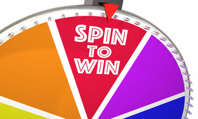Spin to Win Game Show Wheel Play Jackpot 3d Illustration - obrazy, fototapety, plakaty