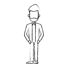 business man cartoon character male professional standing vector illustration