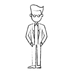 business man cartoon character male professional standing vector illustration