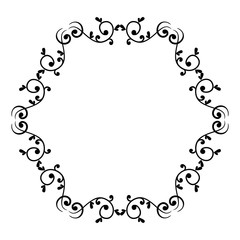 Elegant Victorian style frame vector illustration design