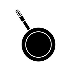 kitchen pan icon over white background vector illustration