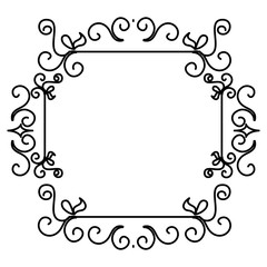 Elegant Victorian style frame vector illustration design