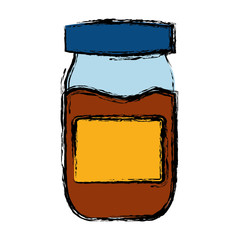 marmalade bottle icon over white background vector illustration