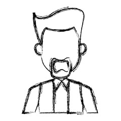 cartoon man portrait business character male vector illustration