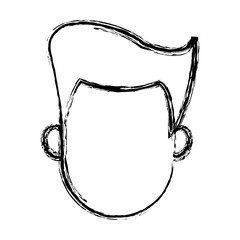 man cartoon hair faceless portrait sketch vector illustration
