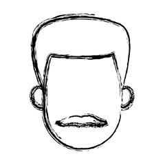 man cartoon hair faceless portrait sketch vector illustration