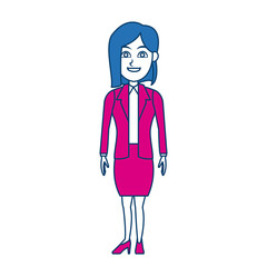 cartoon woman standing business employee character vector illustration