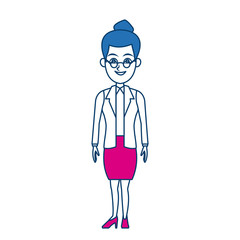 cartoon woman standing business employee character vector illustration