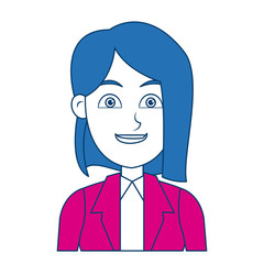 cartoon woman standing business employee character vector illustration
