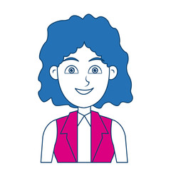 cartoon woman standing business employee character vector illustration