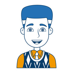cartoon portrait man business work professional vector illustration