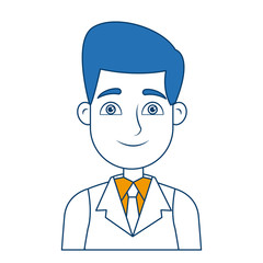 cartoon portrait man business work professional vector illustration