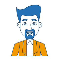 cartoon portrait man business work professional vector illustration