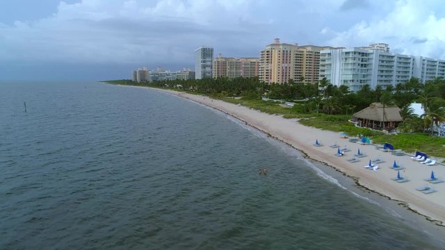 Aerial footage of Key Biscayne Florida 4k