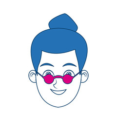 Set of woman's emotions. Facial expression. Girl Avatar. Vector illustration of a flat design