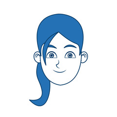 Set of woman's emotions. Facial expression. Girl Avatar. Vector illustration of a flat design