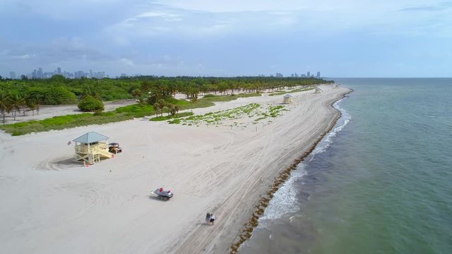 Aerial video Crandon Park Miami FL