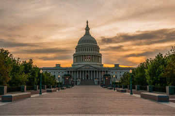 US Capital At Sunset