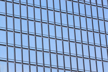 glass wall of a skyscraper.