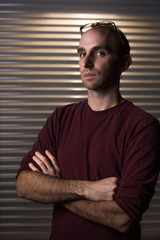 Fototapeta premium Portrait of serious young man