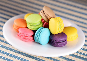 Different types of macaroons, french macaroons or macaron,Colorful macaroons
