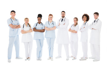 Obraz premium Group Of Smiling Doctors With Stethoscopes