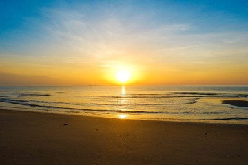 Beautiful summer sunrise beach and sky.