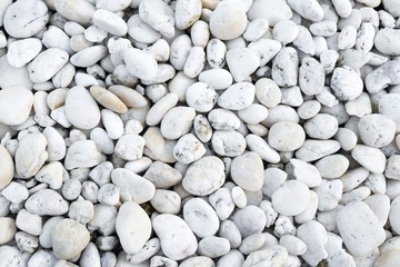 White pebbles texture and background.