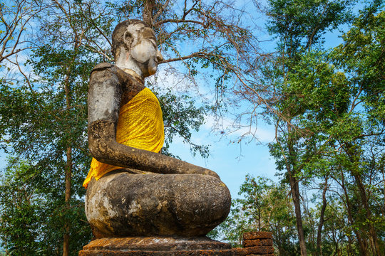 Wat Khao Phanom Phloeng Temple at Si Satchanalai Historical Park, a UNESCO World Heritage Site in Thailand
