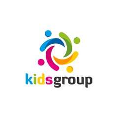 Kids Group Logo template designs vector illustration