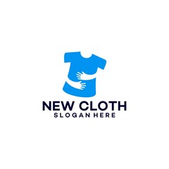 New Cloth Logo template designs with Hug hand gesture