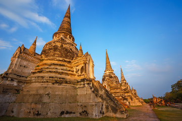 Fototapeta premium Wat Phra Si Sanphet temple in Ayutthaya Historical Park, a UNESCO world heritage site, Thailand