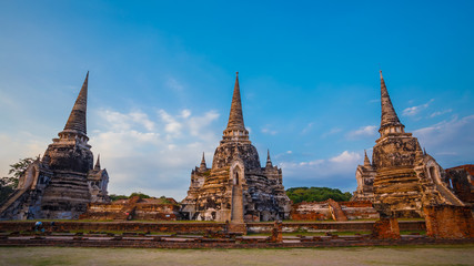 Wat Phra Si Sanphet temple in Ayutthaya Historical Park, a UNESCO world heritage site, Thailand