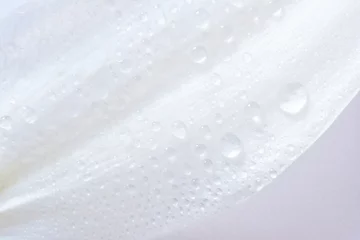 Zelfklevend Fotobehang Waterlelie 水滴　白い花びら  