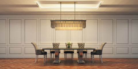 3d rendering dining room modern & classic